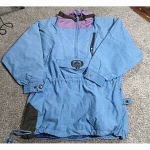 Vtg Powderhorn Mountaineering Anorak Jacket Sz 12 Blue Purple Retro Winter Gear